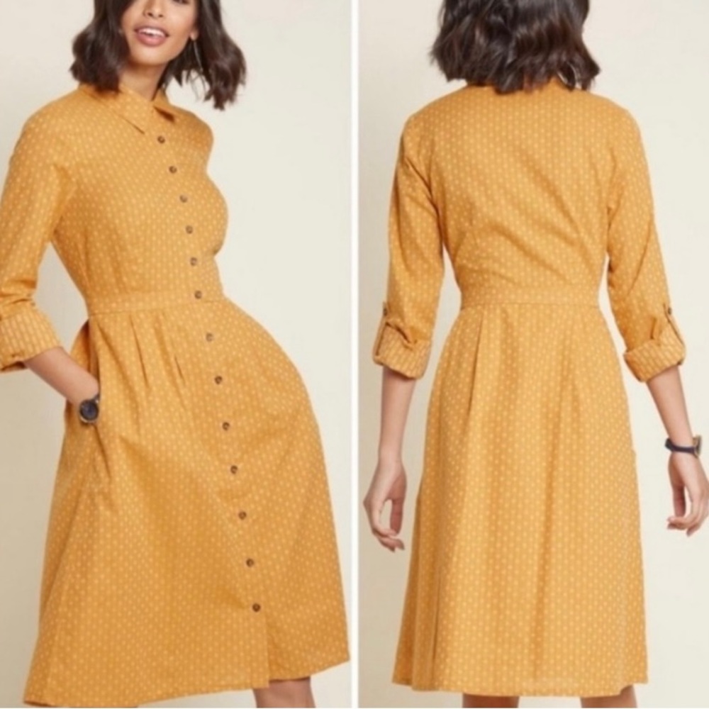 Modcloth  Broadcast Coordinator Cotton Shirt  Dress